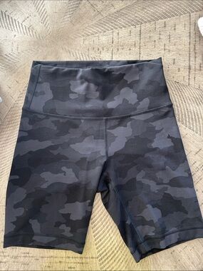 lululemon athletica Black & Charcoal Camo High-Rise Bike Shorts